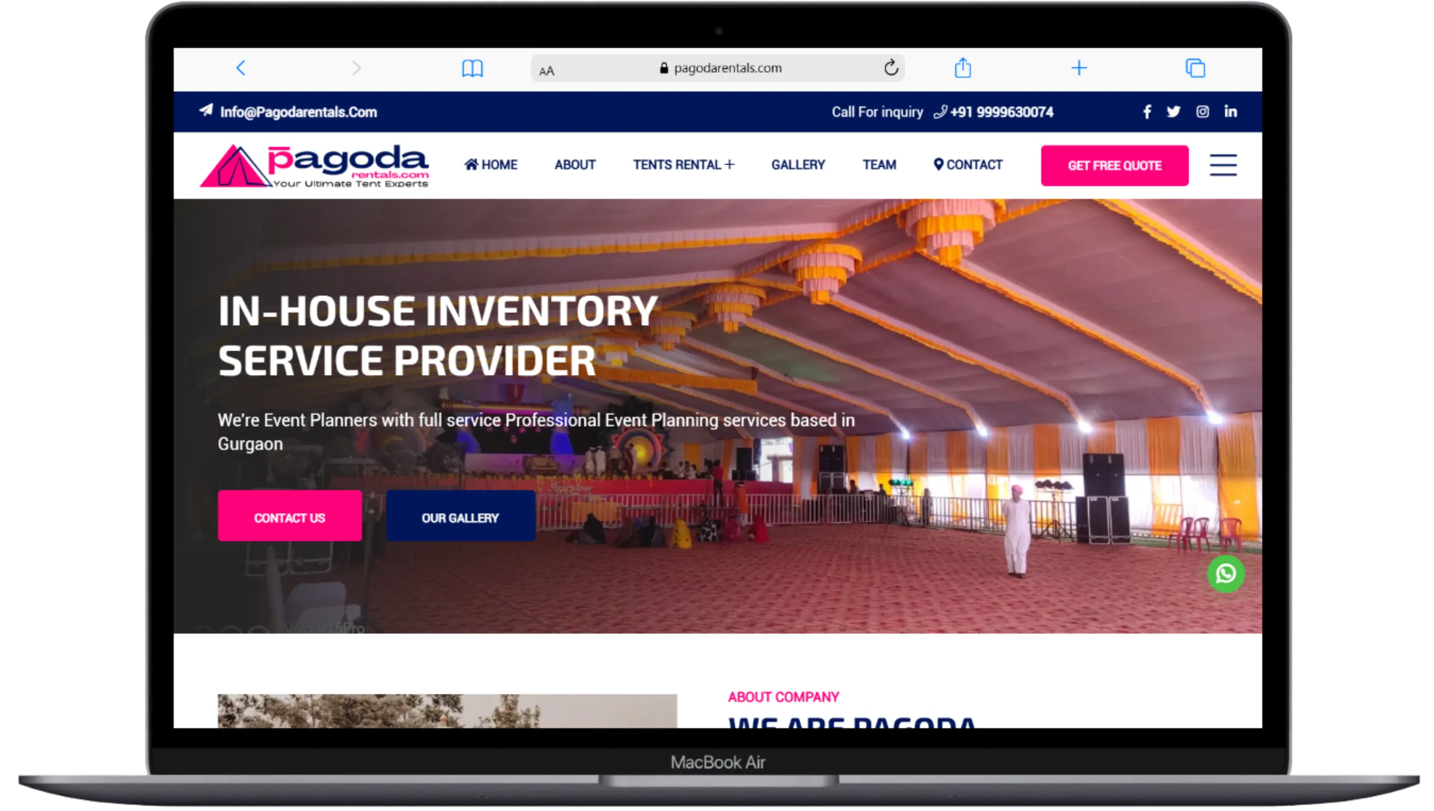 Pagoda Rentals - Web Design Portfolio