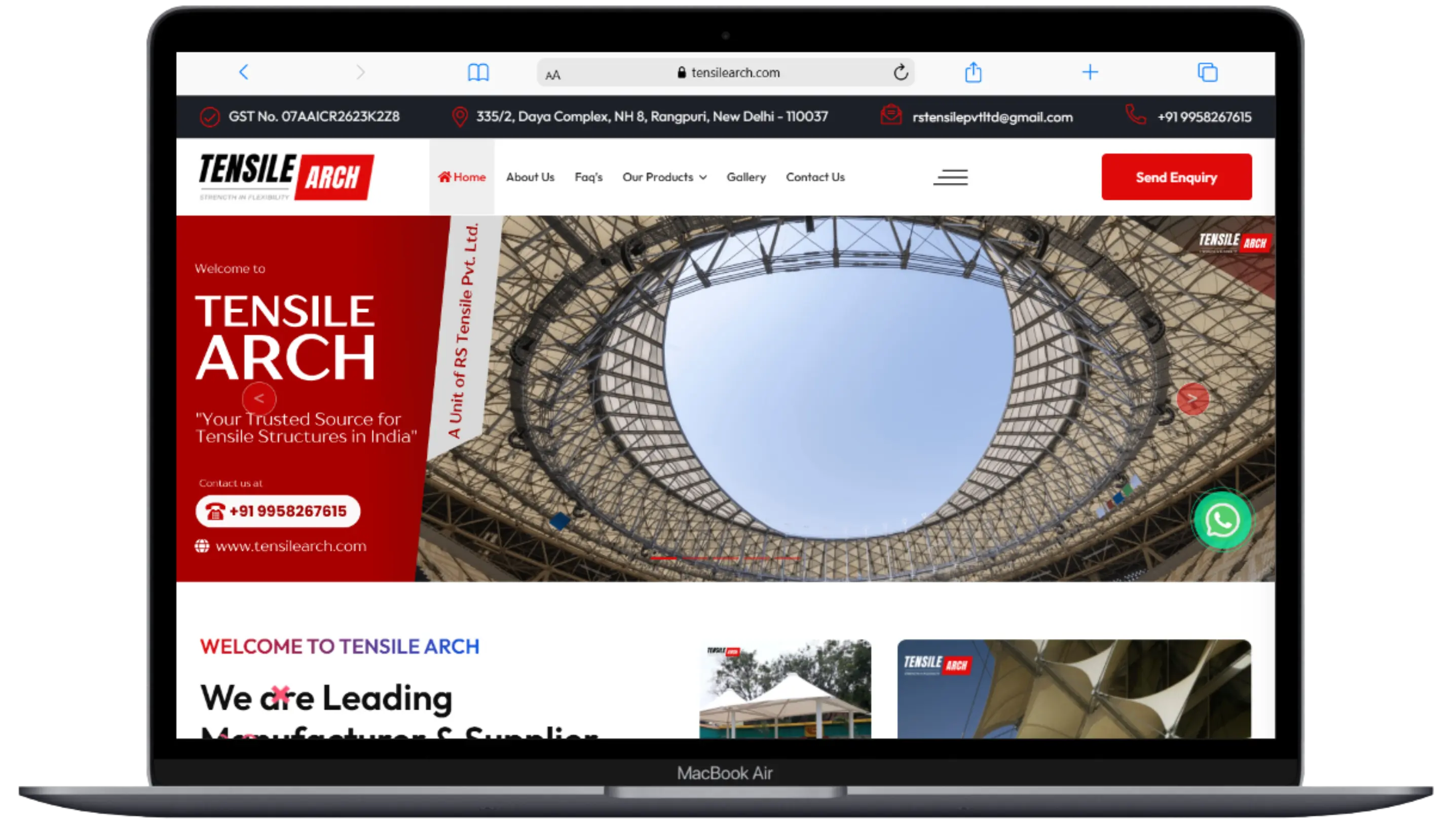 Tensile Arch - Web Design Portfolio